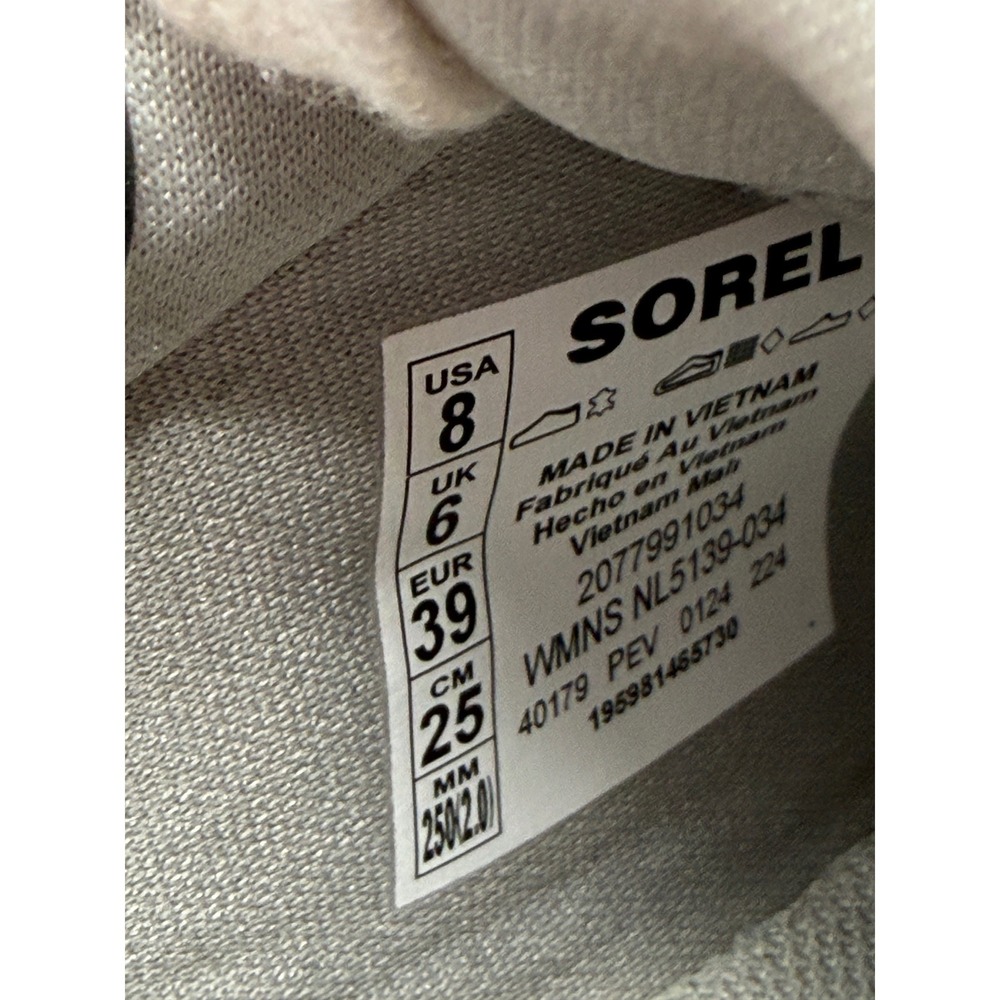 Sorel Womens ONA Ave Low Waterproof Leather Platform Sneaker Silver Sea Salt Sz8 - Picture 8 of 10